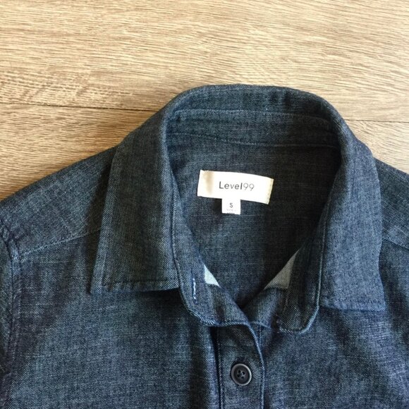 Anthropologie Level 99 Denim Belted Shacket Size Small - Picture 3 of 4